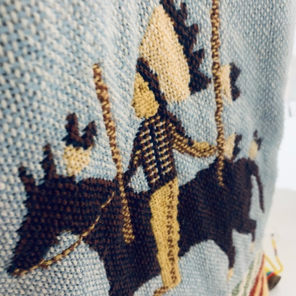 E. Clair Designs vintage fringe woven cotton slouch jacket. Made in Texas - Picture 5 of 12